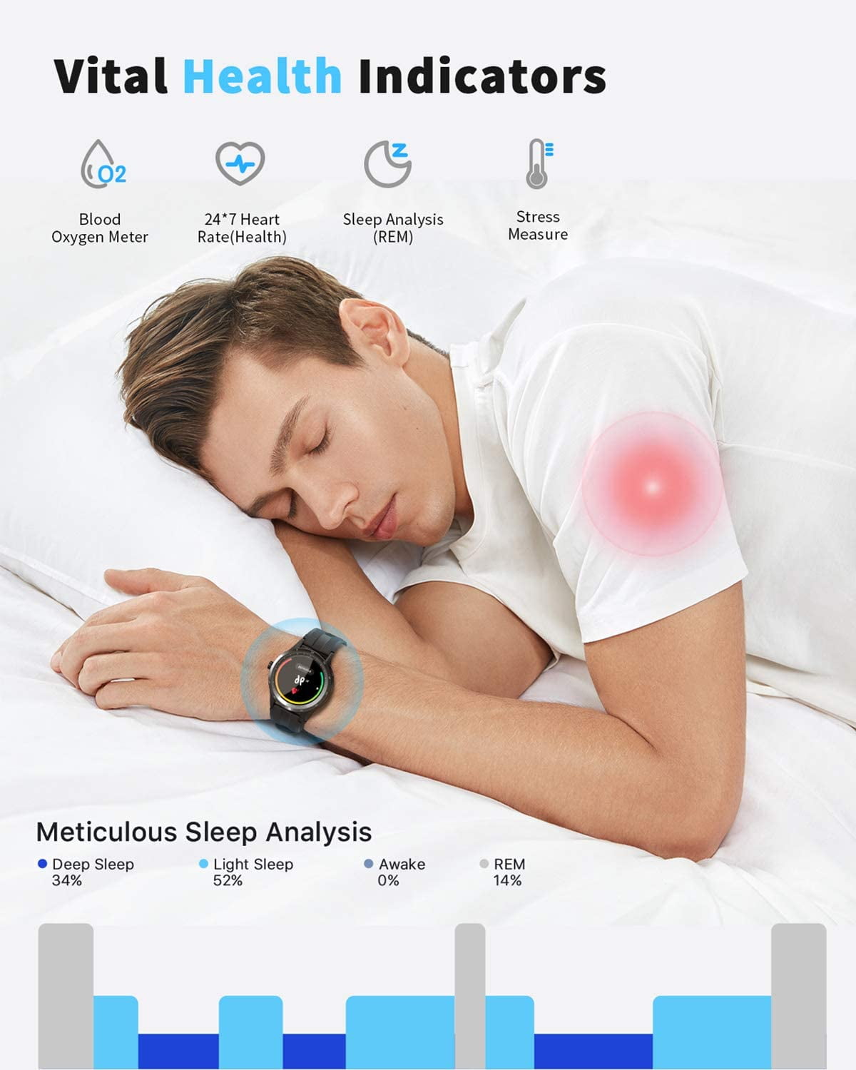 Virmee VG3 Fitness Tracker 42mm HD TFT Tuch Screen, Heart Rate, Sleep,  Blood Oxygen, Step, Stress, IP68 Waterproof Pedometer Smartwatch for Men  Women, Compatible iPhone Android Samsung - Walmart.com