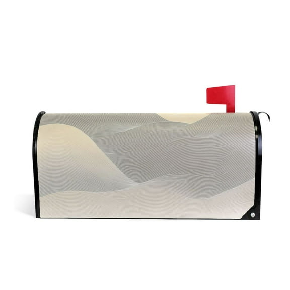 Mailbox Covers Magnetic Large Size 25.4x20.78in Mailbox Wraps Post for Garden Yard Decor Light Gray Mountains