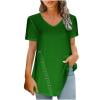 hoksml Womens Tops Clearance! Fashion Woman Casual Solid Blouse Short  Sleeve T-Shirt Summer Button Tops