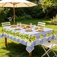 thumbnail image 4 of Lemon Tablecloth 70.8x42.5 Inch Rectangle, Yellow and Blue Tile Flower Pattern Table Cloth Themed Decor for Party Dining Room Birthday Wedding, 4 of 6