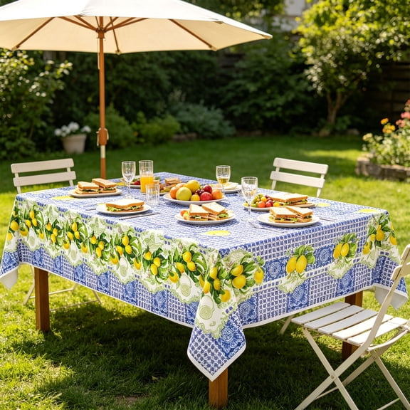 Cheapark Lemon Pattern Birthday Party Tablecloth 180x108 Centimeter Party Table Decor Gift