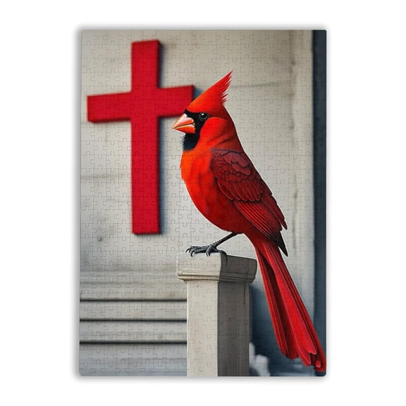 Adult Entertainment Puzzle 500 Pieces Cardinal Amazing Grace Red Cross Wall Holiday Fun And Modern Summer Home Decor