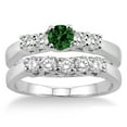 thumbnail image 2 of 1.5 Carat Emerald & Diamond Five Stone Bridal Set on 10k White Gold, 2 of 2