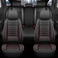 thumbnail image 4 of Full Set for Nissan Pathfinder Car Seat Covers 2011-2026,Waterproof Nappa Leather Car Seat Protector,Anti-Slip and Comfortable Car Seat Cover&Accessories(5 Seats/Black&Red), 4 of 7