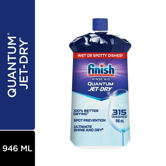 Finish Jet-Dry, Produit de rinçage pour lave-vaisselle, Quantum, Agent de rinçage pour lave-vaisselle et agent de séchage, 946 ml