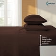 thumbnail image 5 of 1000 Thread Count 4 Piece Quality Sheet Set 21 Inch Deep Pocket 100% Egyptian Cotton Color Colclate Solid Size King, 5 of 7