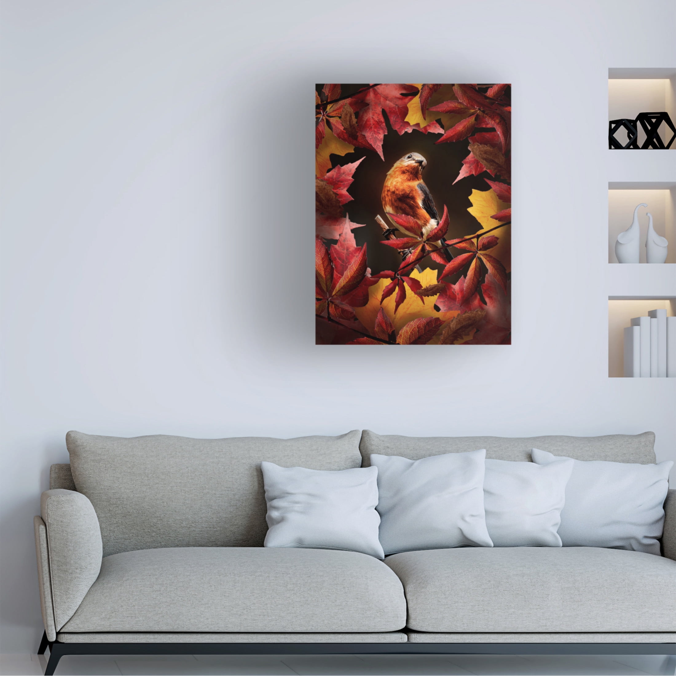 Trademark Fine Art Al Barizi Bird Autumn Canvas Wall Art