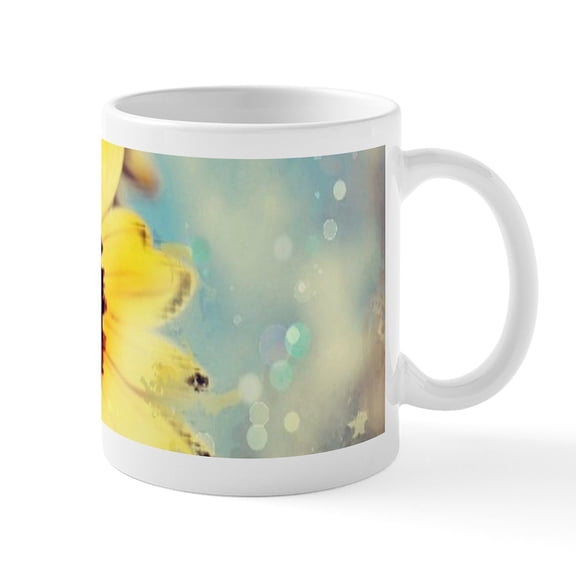 CafePress - Romantic Summer Watercolor Sunflower Mugs - 11 oz Ceramic Mug - Novelty Coffee Tea Cup