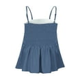 thumbnail image 5 of HaoXianJian Women's Camisole Spaghetti Strap Ruffle Hem Peplum Cami Top Frill Shirred Sleeveless Peplum Blouse, 5 of 6