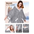 thumbnail image 6 of Ocuuziisu Wearable Heated Throw Blanket with Pockets and Hood, 50" x 70" Flannel and Sherpa Electric Wrap, 9 Heating Levels, 10-Hour Auto Shut Off, Machine Washable, Light Gray, 6 of 10