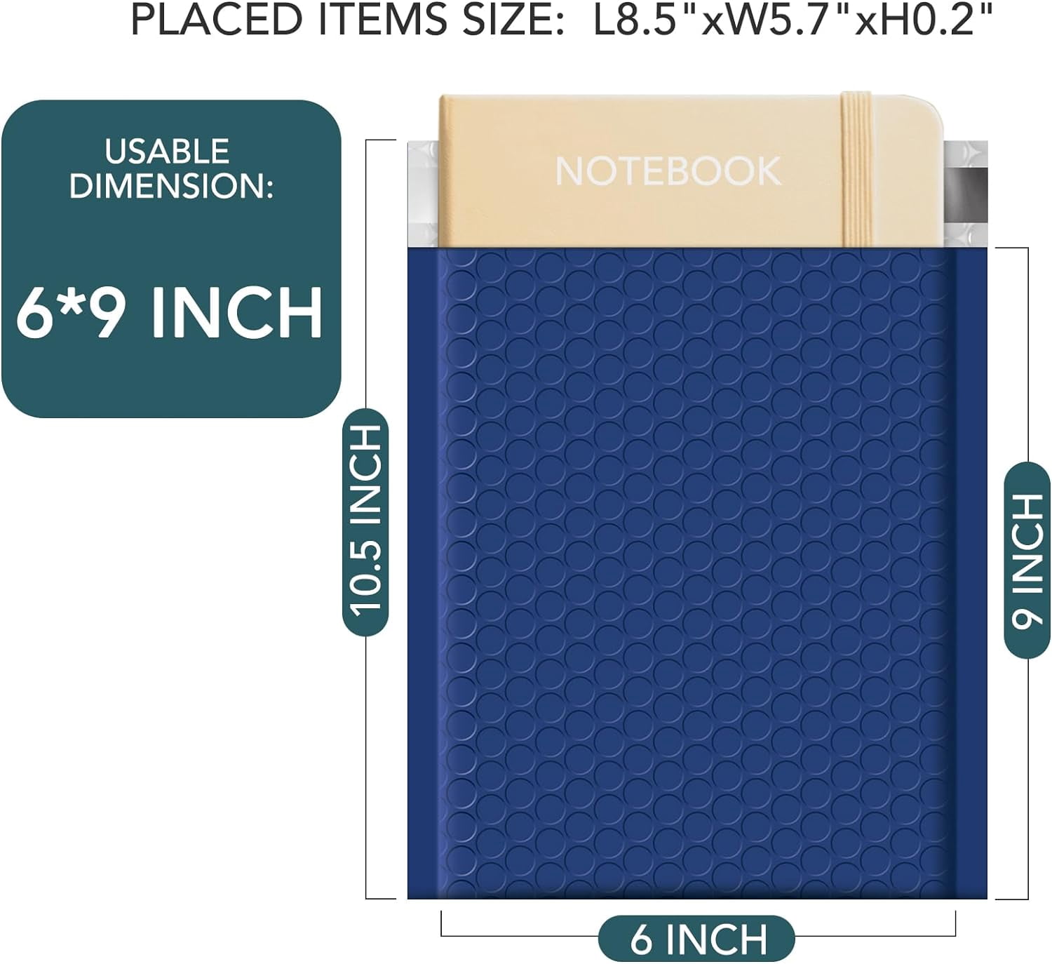 Metronic Bubble Mailers 6x10 Inch 600 Pack Navy Blue Waterproof Bubble Mailer Usable Size 6x9'' Padded Envelopes Self Seal, Cushioning Mailer for Packaging, Shipping, Mailing, Small Business Supplies
