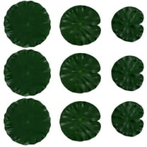 HOMEMAXS  9 PCS Fish Pond Decoration Pad Fountain Live Lily Pads for Ponds Green
