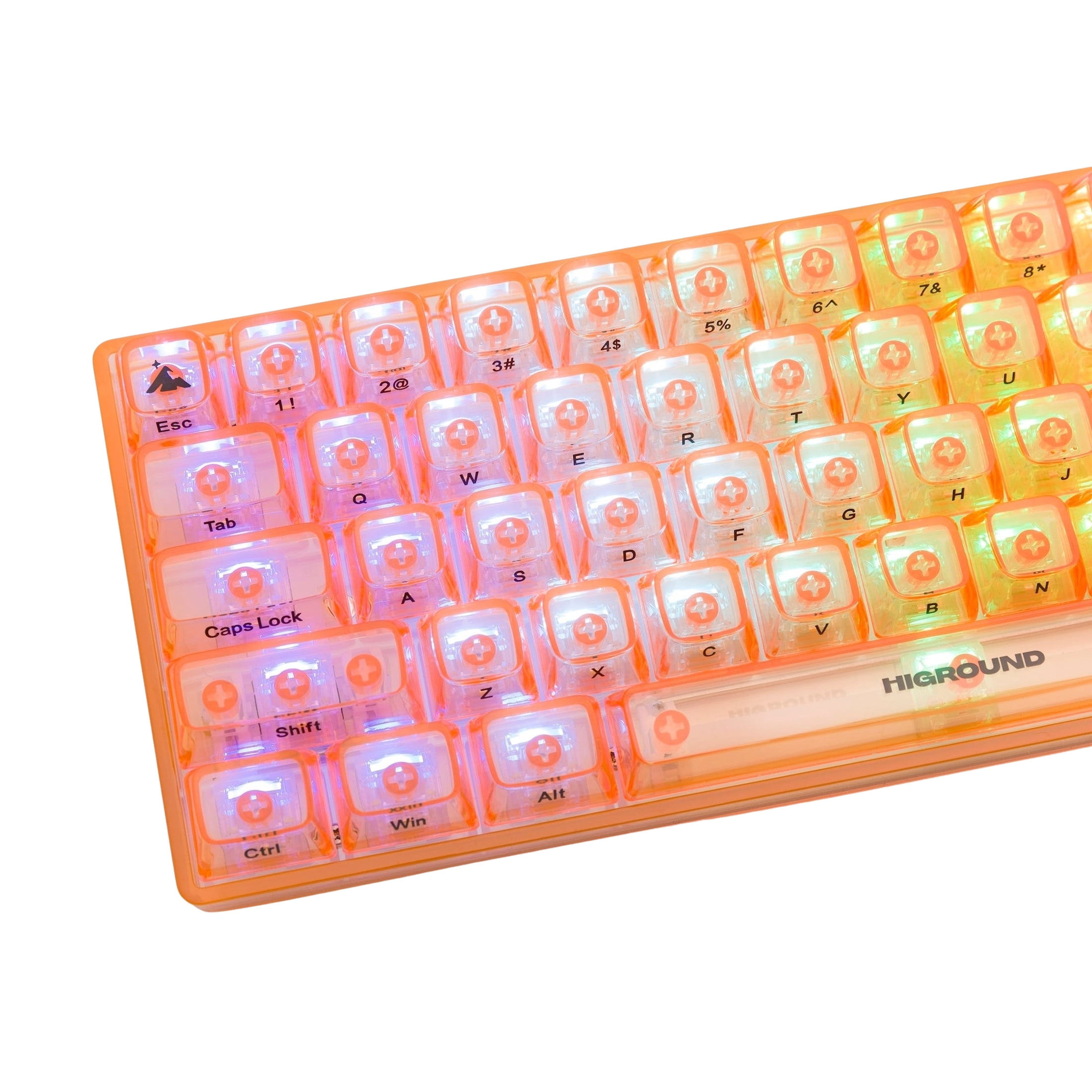 Higround Basecamp 65 Clear Topaz Mechanical Wired Keyboard, Silent Glacier Switch