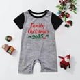 thumbnail image 2 of REORIAFEE Matching Pajamas for Family Christmas 1 Piece Baby Loungewear Short Sleeve Jumpsuit Plaid Soft Lightweight Sleepwear Gray 3-18 Months, 2 of 6