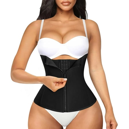 

Nebility Women Shapewear Cinchers Waist Trainer Tummy Control Underbust Corset Belt Stomach Wrap Body Shaper Workout Girdle(Black M）