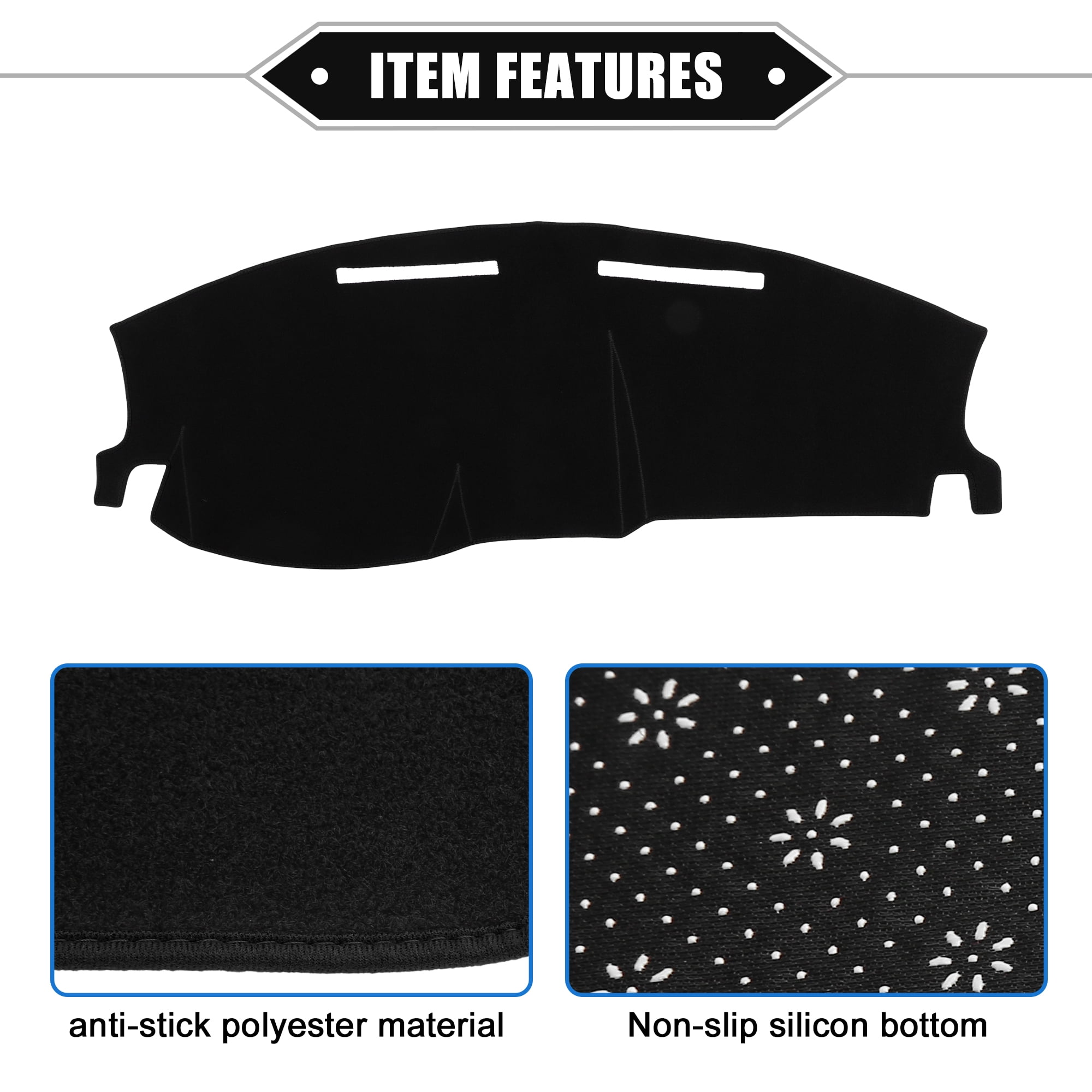 Unique Bargains 1Pcs Dashboard Cover Mat Dash Board Protector Cover for Dodge Charger 2008-2010 Nonslip Polyester Black