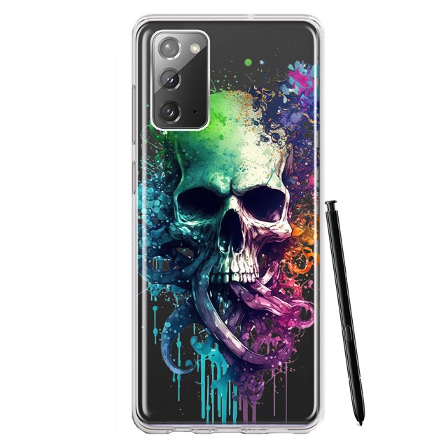 MUNDAZE Samsung Galaxy Note 20 Shockproof Clear Hybrid Protective Phone Case Fantasy Octopus Tentacles Skull Cover