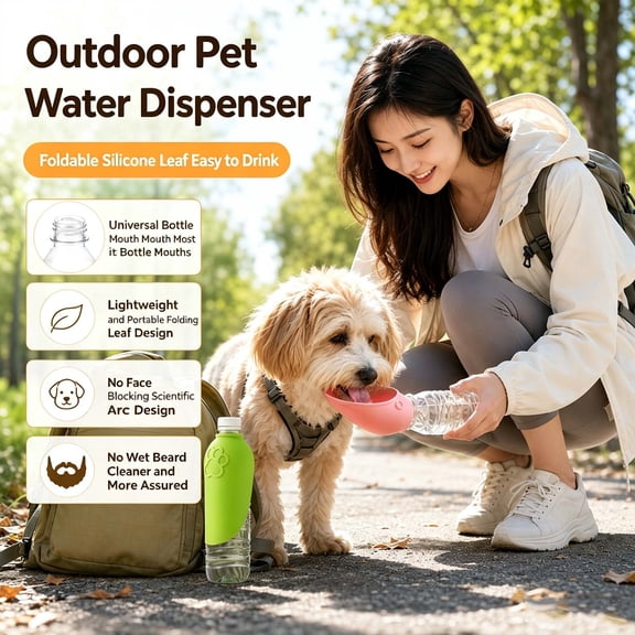 HomeKingdee Outdoor Dog Water Bottle - Portable Pet Drinking Dispenser For Walking Hiking Travel