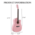 thumbnail image 4 of Tcbosik Acoustic Guitar with Bag and Strap for Beginner Adult, 41 inch Guitar Starter Kit with Capo, String, Tuner and Wrench, Pink, 4 of 10