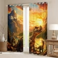 thumbnail image 3 of jejeloiu Wild Dinosaur Blackout Curtains Set of 2 (52x84 Each),Natural Scenery Mountain Window Curtains,Jungle Wildlife Curtains and Drapes For Boys Kids,Breathable Bedroom Decorative, 3 of 6