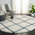 thumbnail image 3 of SAFAVIEH Hudson Amias Geometric Shag Area Rug, Ivory/Slate Blue, 7' x 7' Round, 3 of 7