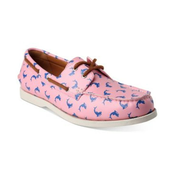 Club Room Mens Round Toe Lace Up Boat Shoes Pink Blue Size 13 NIB
