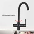 thumbnail image 5 of Matte Black Kitchen Sink Faucet Tap Pure Water Filter Mixer Crane Dual Handles Purification Kitchen Hot and Cold Faucet,Brushed Nickel, 5 of 7