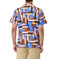 thumbnail image 3 of Unique Bargains Men's Summer Shirts Short Sleeve Irregular Geometric Button Down Shirt, 3 of 5