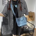thumbnail image 2 of Bolso de mano de mezclilla para mujer, bolso bandolera para mujer, bolso de mano tipo mensajero, cartera, 1 pieza, 2 of 5