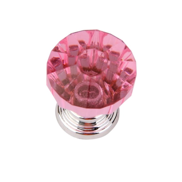 2pcs Forma De Diamante Pomo De Cajón Puerta Vitrina De Cristal Rosado BLESIY perilla de la puerta del gabinete