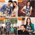 thumbnail image 4 of Pioneer Flower Floral Print Pattern Apron for Women and Men, Cotton Linen Waterproof with Pockets, Adjustable, 33x27 Inch for Kitchen, Gardening, BBQ, Salon, 4 of 6