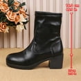 thumbnail image 5 of POROPL Boots for Women Mid Calf High Heel Chunky Shoes,Boots for Saving Size 5.5, 5 of 9