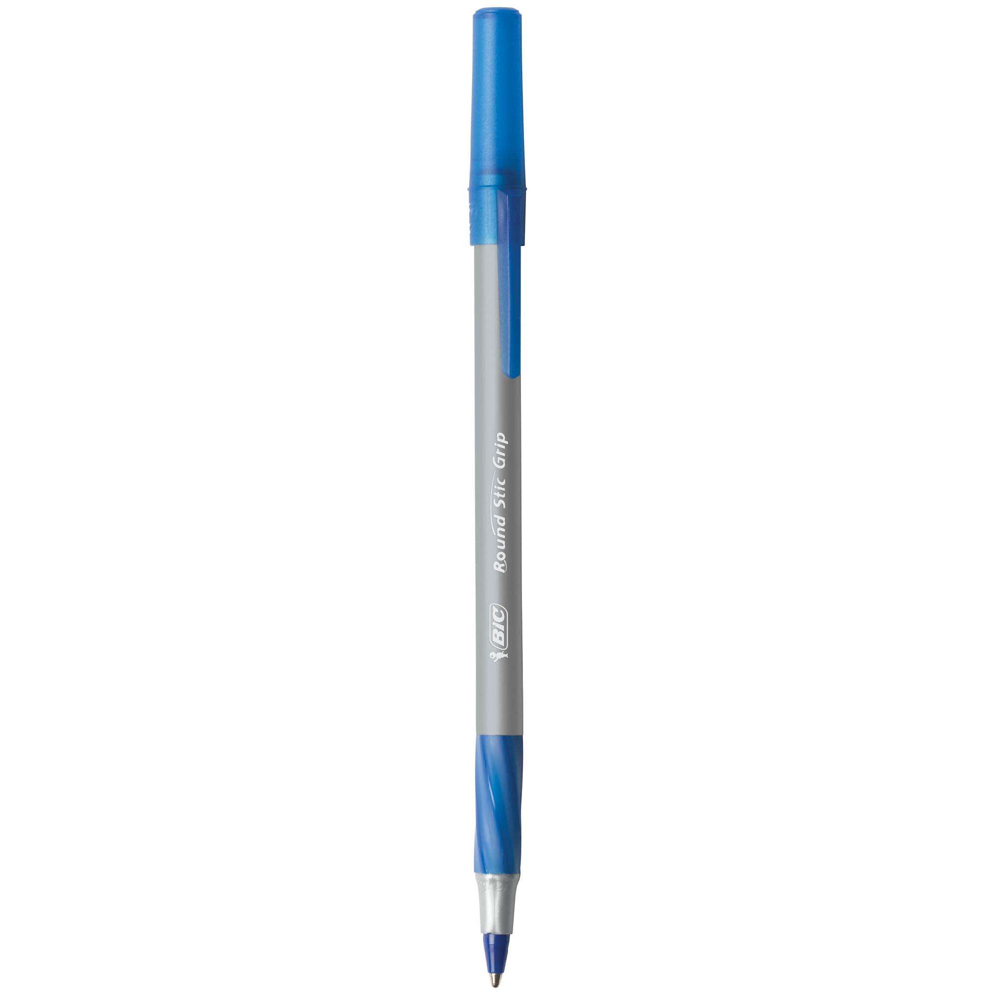 BIC Round Stic Grip Xtra Comfort Ballpoint Pen, Classic Medium Point (1.2 mm), Box of 24 Blue Pens - image 13 of 14