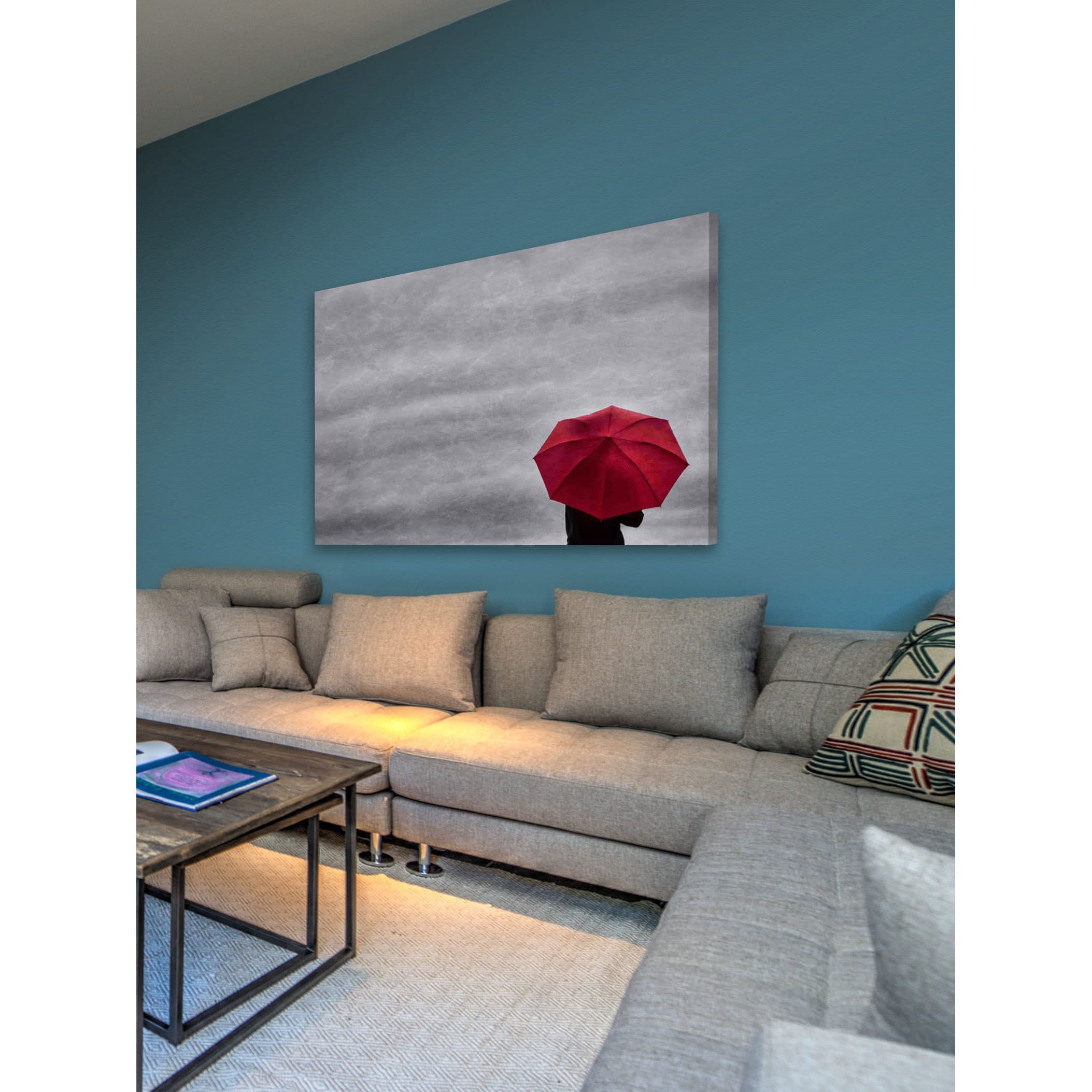 Marmont Hill "Little Red Umbrella 2" Painting Print on Canvas