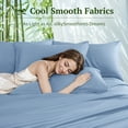 thumbnail image 3 of SONORO KATE 6 Pieces Bamboo Bed Sheets Set, Luxury Rayon Derived - Deep Pockets - Wrinkle Free - Extremely Soft, Queen, Lake Blue, 3 of 6
