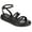 Black, variant on Journee Collection Womens Palomma Faux Leather Cushioned Strappy Sandals