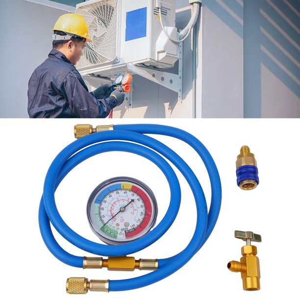 Reliable Car AC Recharge Hose with Pressure Gauge Suitable for Multiple