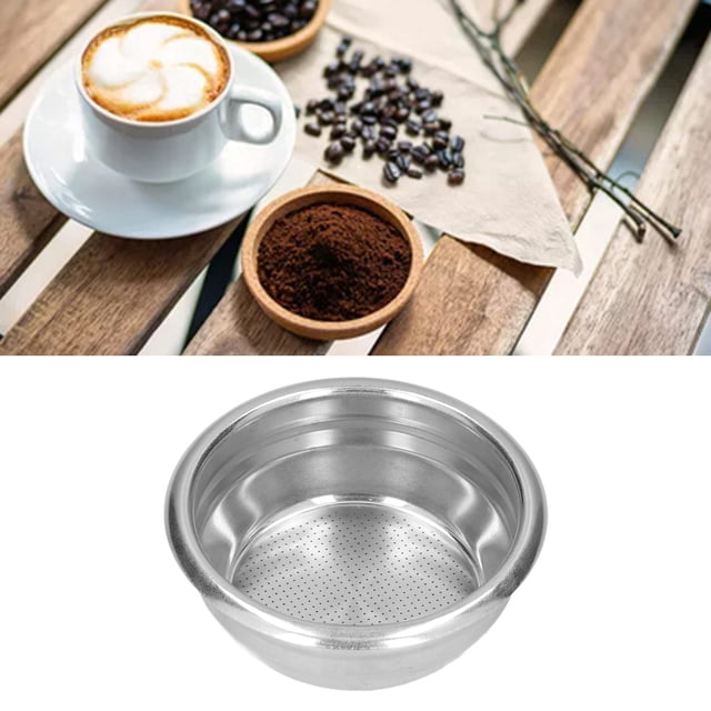 Spptty 58mm 2 Cups Coffee Filter Basket Bowl Stainless Steel Portafilter Container For Semi Automatic Coffee Machine,Coffee Filter Basket,Coffee Powder Bowl