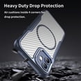 thumbnail image 4 of Case for iPhone 12,Full-Body Rugged Carbon Fibre Protective Clear Back Hybrid Magnetic with Wireless Charge Shockproof Protector Phone Case for iPhone 12,6.1 inch 2020 (Blue), 4 of 18