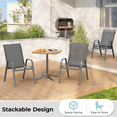 thumbnail image 6 of Vitarpatio Outdoor Patio Dining Chairs Set of 2, Stackable Patio Chairs Metal Outdoor Chairs High Back Textilene Armchairs, 6 of 10