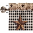 thumbnail image 5 of Kitchen Curtains Valance and Tiers 3 Piece Set, Rustic Barn Texas Western Star Berries Red Buffalo Plaid Rod Pocket Short Window Treatments for Cafe Laundry Room Bathroom 24-Inch Tier Set, 5 of 6