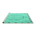 thumbnail image 2 of Ahgly Company Machine Washable Indoor Square Abstract Turquoise Blue Modern Area Rugs, 6' Square, 2 of 4