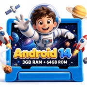 Redsmile Kids Tablet,10 inch Android 14 Tablet for Kids with Case,3GB+64GB,Dual Camera Tablet for Kid, 8000mAh, WiFi,Parental Control,Child Education Tablet,Gift for Boys and Girls,Blue
