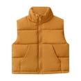 thumbnail image 1 of Gibobby Chaqueta de Forro Polar para bebés niñosChaleco de algodón con cuello para niños, chaleco de algodón para niños y niñas en el exterior, abrigo de(Amarillo, 8-9 Años), 1 of 3
