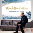 thumbnail image 4 of 7x5ft Pastor Appreciation Day Backdrop Thank You Banner Blue and Gold Watercolor Background for Church Events and Photo Booth, 4 of 6