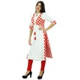 thumbnail image 4 of Bimba Women Designer Kurta Straight White Kurti With Attached Jacket Ethnic, 4 of 8