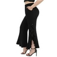 thumbnail image 2 of Ltctricy Women's Vintage Flared Leggings Casual High Waisted Tie Side Ruffle Workout Yoga Pants Gothic Bell Bottoms(Black,X-Large), 2 of 7