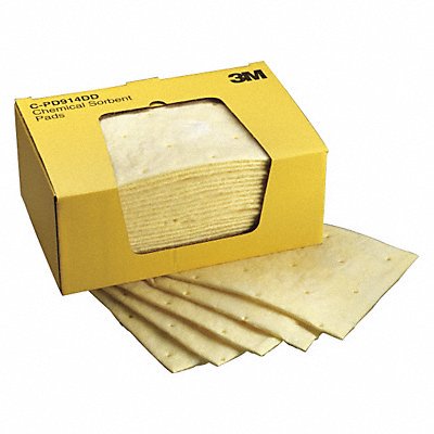 3m Absorbent Pad,Universal,Yellow,PK25  C-PD914DD
