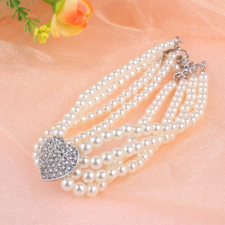 GOOHOCHY Pearl Dog Collar Pet Jewelry Pet Pearl Collar M White