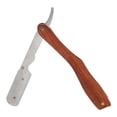 thumbnail image 2 of Maquinilla de afeitar manual de borde recto Maquinillas de afeitar vintage rectas de madera antideslizantes sin hoja para hombresS80‑7 Plata, 2 of 14